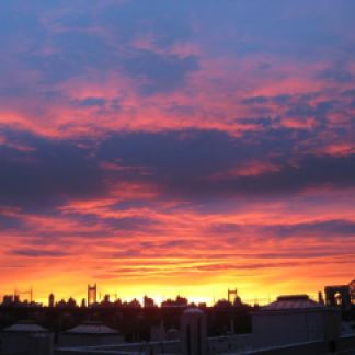 Sunset over Astoria from Dina Comolli's rooftop
